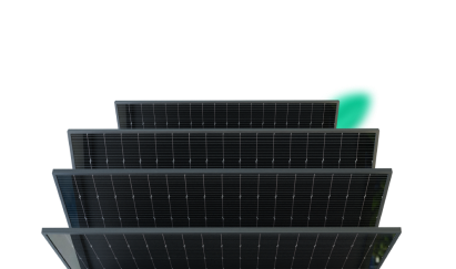 a solar paneled solar paneled in a black and white background