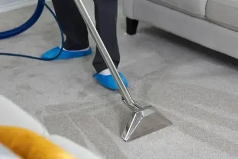 a person cleaning carpet milwaukee with a vacuum