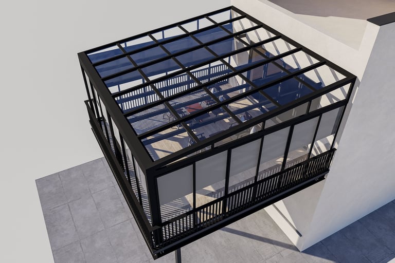 glass roof pergola