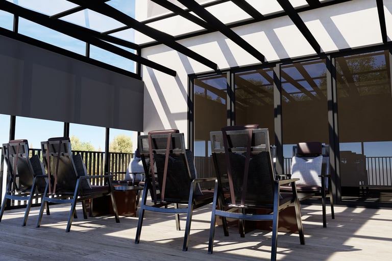 luxury glass pergola