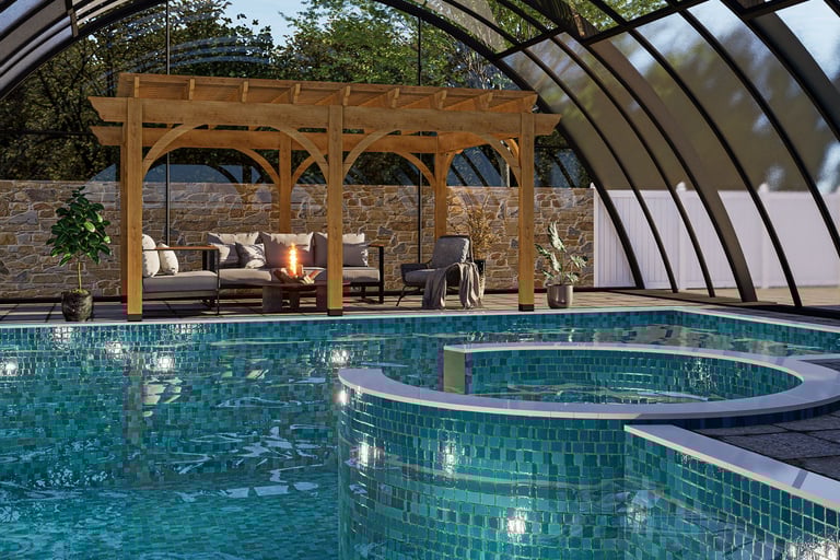 glass year round pool covers
