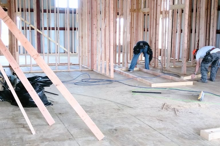 Interior framing a 2nd floor barndominium