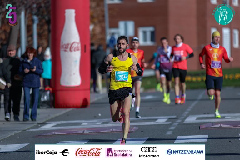 a man running in a marathon race