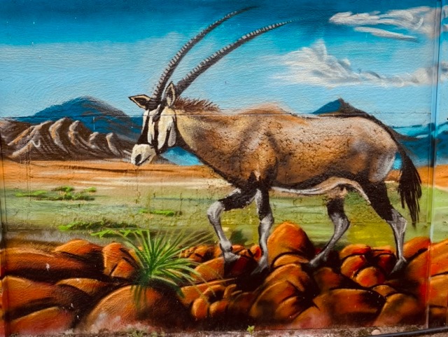 une peinture d'un oryx en Namibie