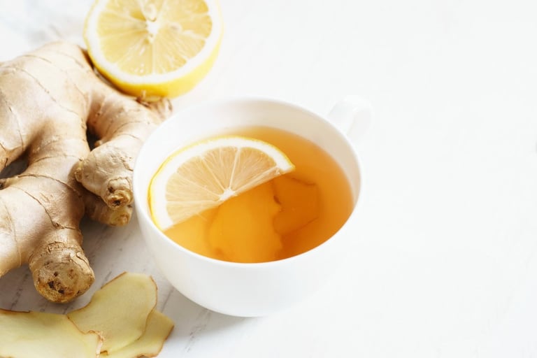 Чай с мед лимон и джинджифил