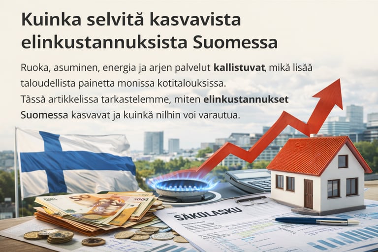 Elinkustannukset Suomessa nousevat jatkuvasti. Lue, miksi arjen kulut kasvavat ja miten suomalaiset 