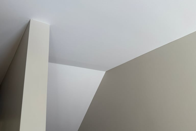 fresh newly painted walls and ceiling