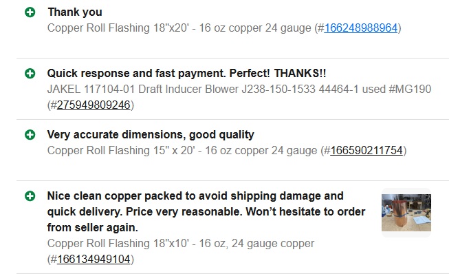 Ebay encore elements feedback 100%