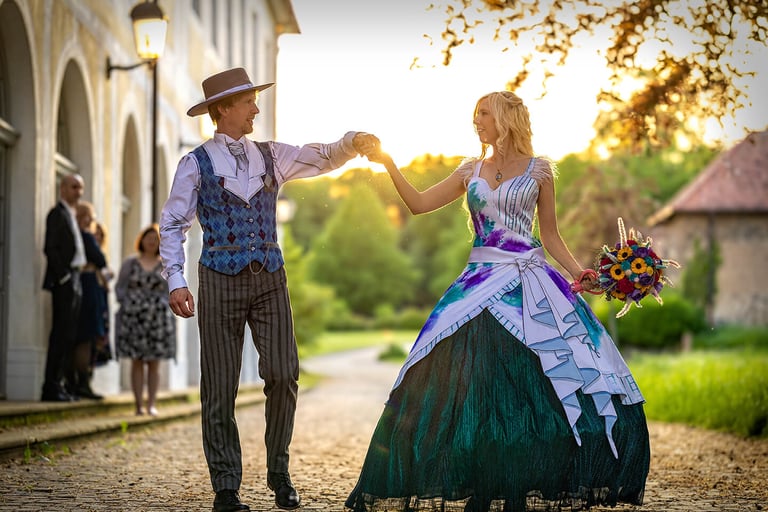 Hochzeitspaar in Wilhelmsbad.