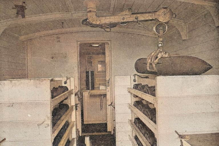 Vue du wagon à munitions d'un fort mobile