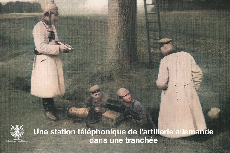 Station de téléphonie dans une tranchée