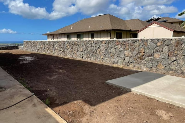 rock wall built in honolulu, hawaii