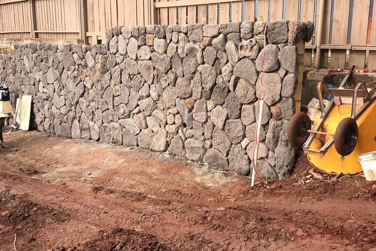 rock wall masonry in honolulu, hawaii