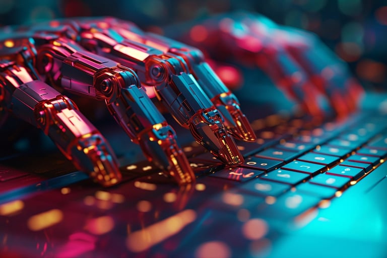 AI writing assistant generating blog content