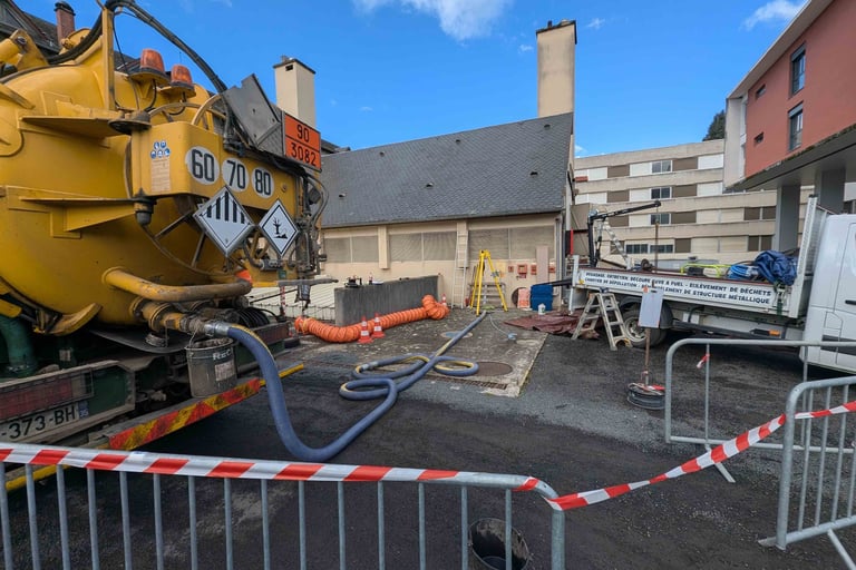 intervention pompage et nettoyage cuve à fioul 25000 litres
