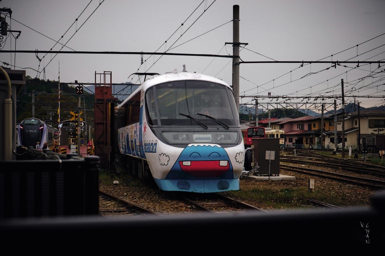 a train car is parked on the tracks