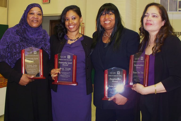 Davida Roze Women of Color Task Force Inspiration Award w Asia Smith, Sa'idah Sudan, Rosaura Torres