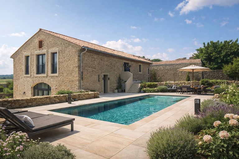 Traditional stone barn restored using conservation techniques