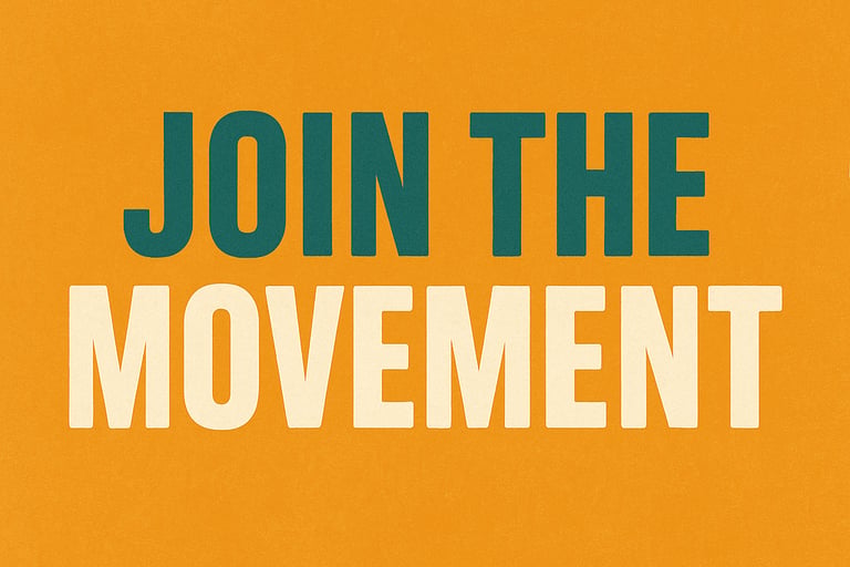 • Join the Movement volunteer call-to-action graphic • FAIF Foundation banner encouraging voluntee