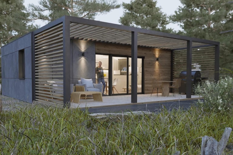 Porche modular para vivienda