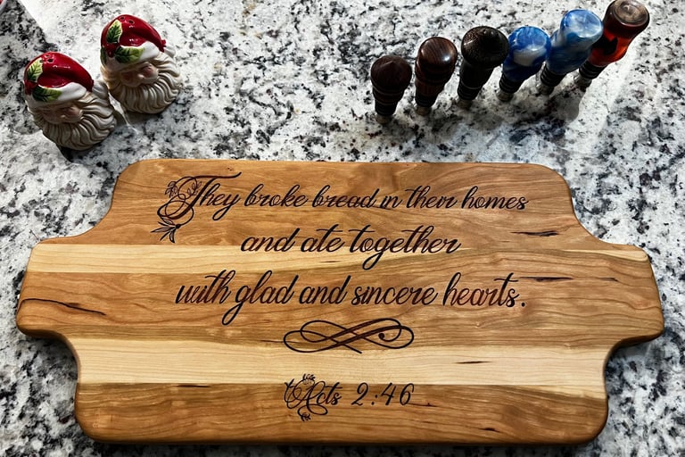 maple bread board engraved