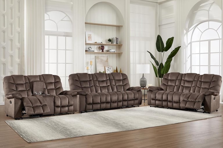 Luxury 3-Piece Reclining Sofa Set for Modern Living Rooms