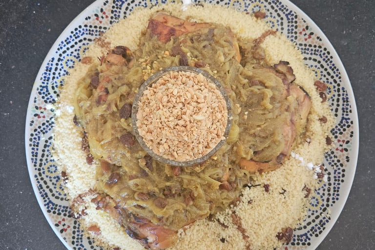 tfaya couscous sucre salé au poulet