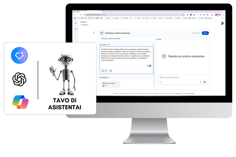 ChangeAI Academy_Tavo DI asistentas_Gemini Gem_OpenAI GPT_Copilot Assistant