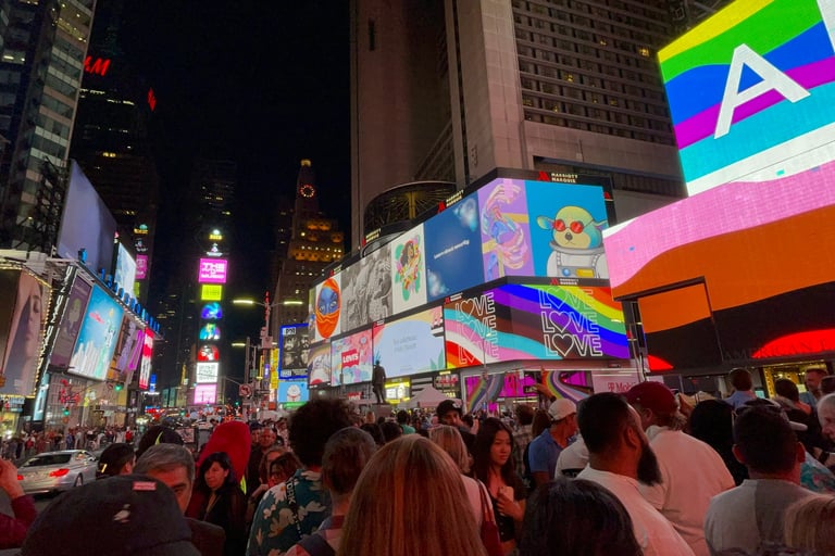 Space Suit Bush Baby at Times Square Angle 1