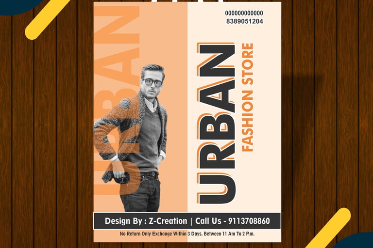 Printed non woven shopping bag for men’s wear clothing store