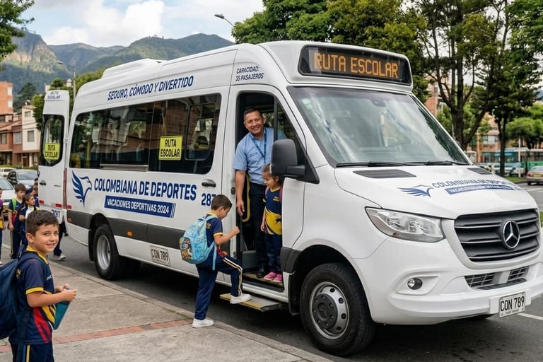 Curso vacacional en bogota, servicio de transporte