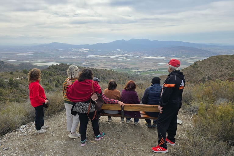 Vista del Valle del Guadalentín desde la Sierra de Carrascoy con Sierra Espuña enfrente y la Muela