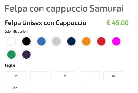 Prezzo felpa Samurai