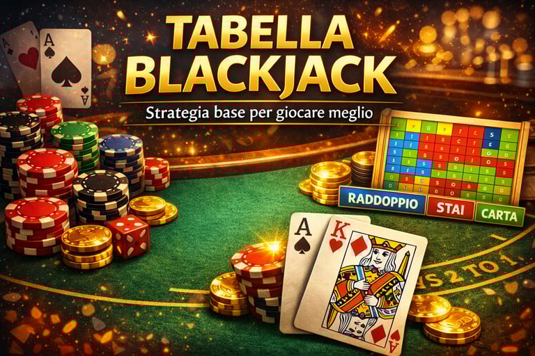 Tabella Blackjack: strategia base per giocare meglio