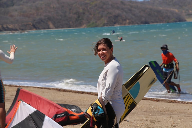 happy kitesurfer