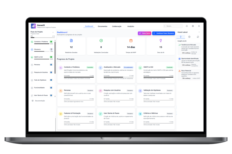 Workspace GenesiX criador de produtos digitais