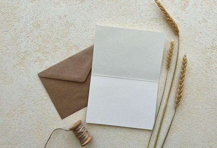 A blank card and envelope