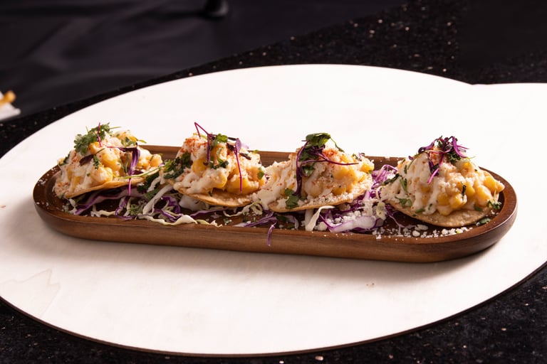 Strret Corn Tostadas at Cloud 9 Hookah Lounge Las Vegas