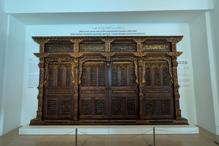 19th centry gebyok engraved with the 99 names of Allah