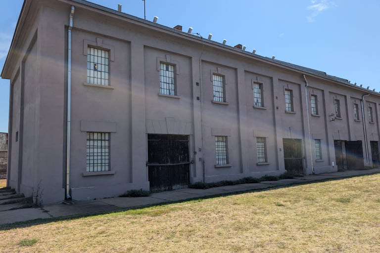 the main building where the prisoner were held at the Nazi Concentration camp in Nis Serbia