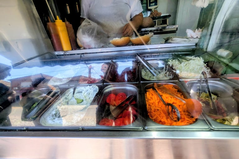 toppings and condiments at Kod Ujche in Nis Serbia