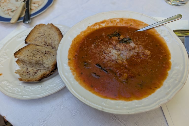 white bean soup from Movamasi in Tbilis, Georgia 