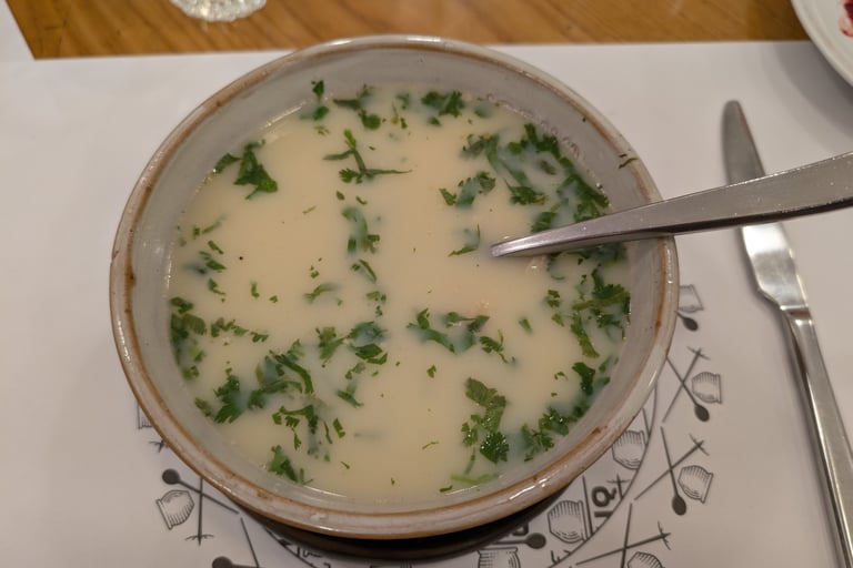 chikhirtma soup from Salobie Bia in Tbilisi Georgia 