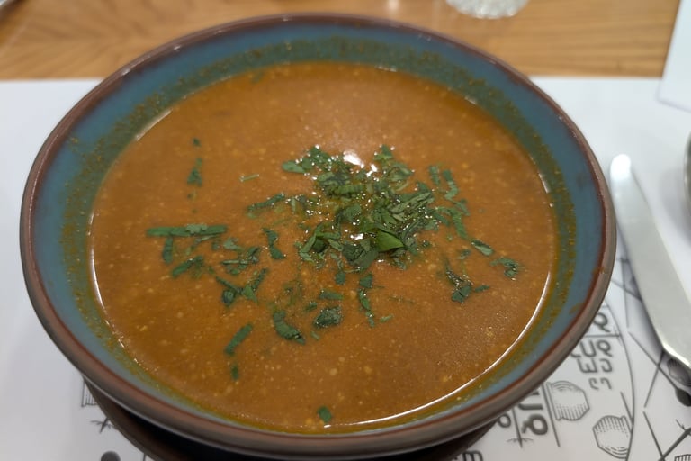 duck soup from Salobie Bia in Tbilisi Georgia 