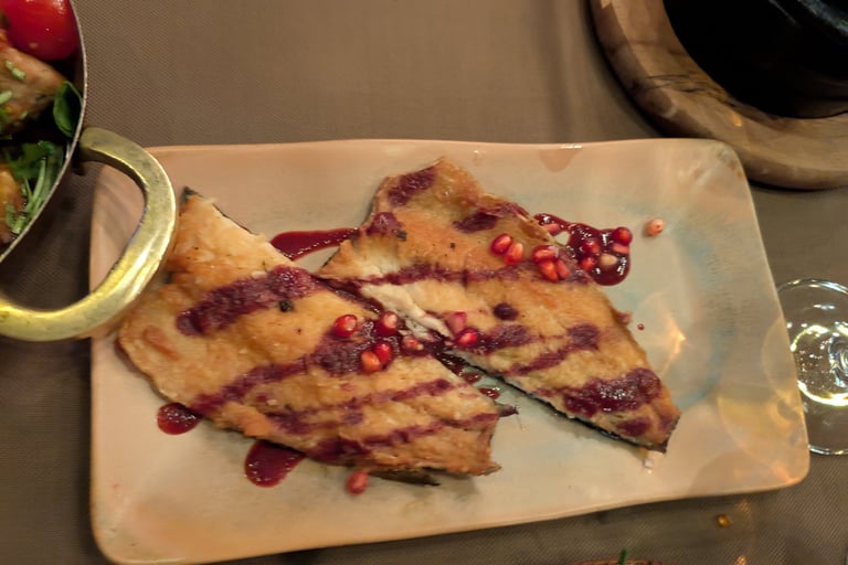 Trout with pomegranate from Ethnographer in Tbilisi Georiga