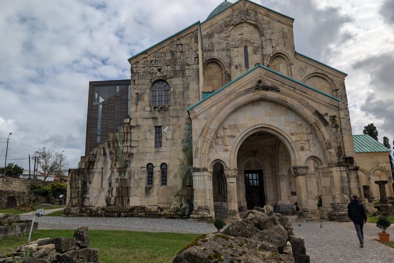 the exteriot of Bagrati Cathedral in Kutaisi Georgia