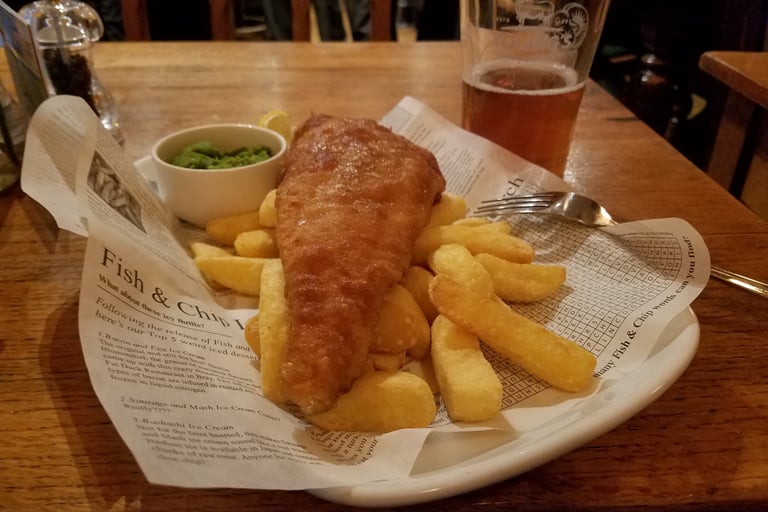 Delicious Fish & Chips in London, England