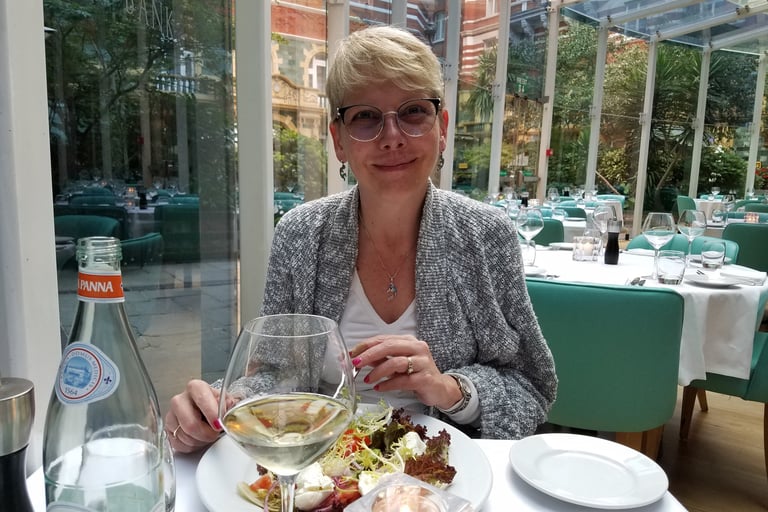 Lady Michelle samples the local cuisine in London, England