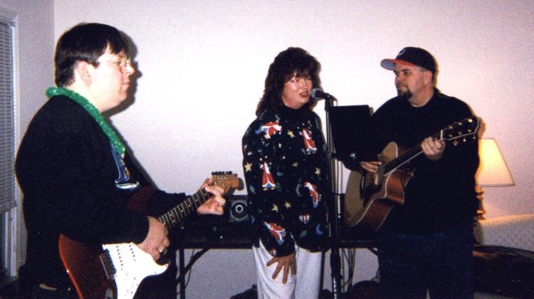 The Pirate's cousins, Tony, Tina and The Pirate doing a trio