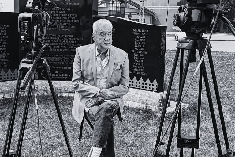On Set in Lethbridge with the Iconic Tom Jackson. 